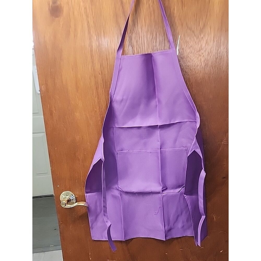Versatile Purple Kitchen Apron with Front Pockets